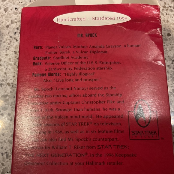 “Mr. Spock” 1996 Hallmark Keepsake Christmas Ornament - Picture 4 of 5